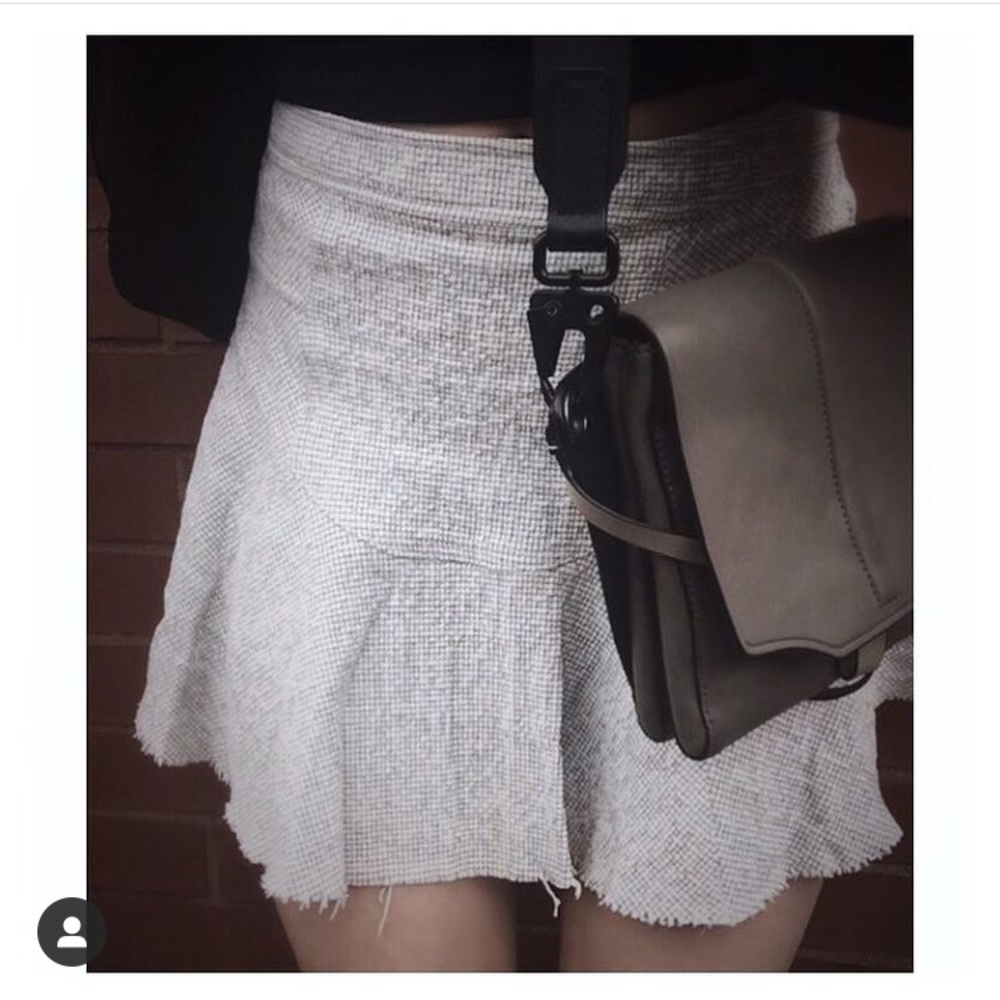 Free People Black/Cool Grey Tweed High Waisted Mini Tennis Skirt